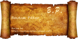 Beutum Péter névjegykártya